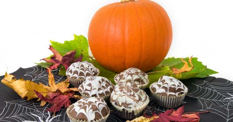 Kürbis-Schokoladen-Muffins für Halloween